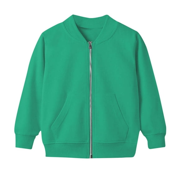 BLVB Boys Girls Zip up Jacket Teen Full-Zip Sweatshirts Outerwear Casual Fall Coat with Pocket 5-16 Years