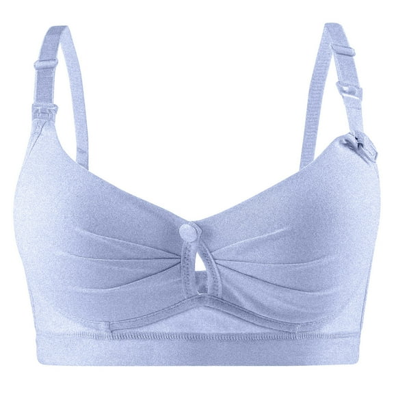 BLVB Bralettes for Women with Support Soft Everyday Bras Full Coverage Cutout Comfort Lounge Sleep Bras Sky Blue