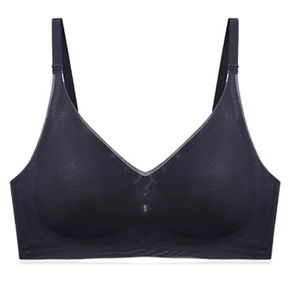 BLVB Bras for Women Full Coverage Wireless Seamless Bras Soft Support Push up Bras for Ladies Black