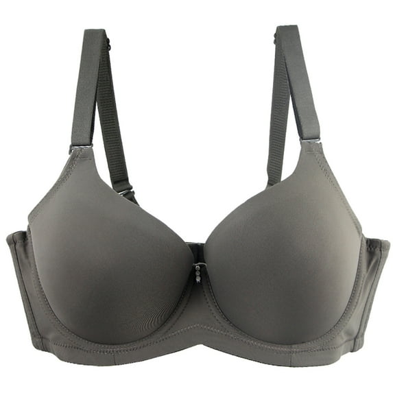 BLVB Bras for Women Push up Bra Soft Support Seamless Stretch Underwire Lift up Bras Comfortable Bralette Gray