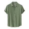 thumbnail image 1 of BLVB Button down Shirts for Men Polka Dot Lapel Short Sleeve Tops Casual Summer Beach Vacation Blouse Tees, 1 of 8