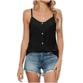 thumbnail image 1 of BLVB Camisole Tops for Women Button up Shirts Summer Casual Sleeveless Spaghetti Straps Tunics Loose Tank Tops, 1 of 3