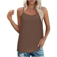 thumbnail image 1 of BLVB Camisole Tops for Women Scoop Neck Adjustable Spaghetti Strap Casual Basic Tank Tops Shirt Summer Clothes, 1 of 7