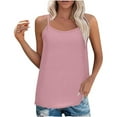 thumbnail image 1 of BLVB Camisole Tops for Women Scoop Neck Adjustable Spaghetti Strap Casual Basic Tank Tops Shirt Summer Clothes, 1 of 7