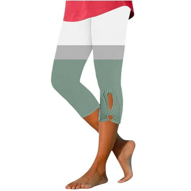 BLVB Capri Leggings for Women Printed Capris Pants Summer Casual Cutout Capri 2025 Silm Comfy Cropped Pants