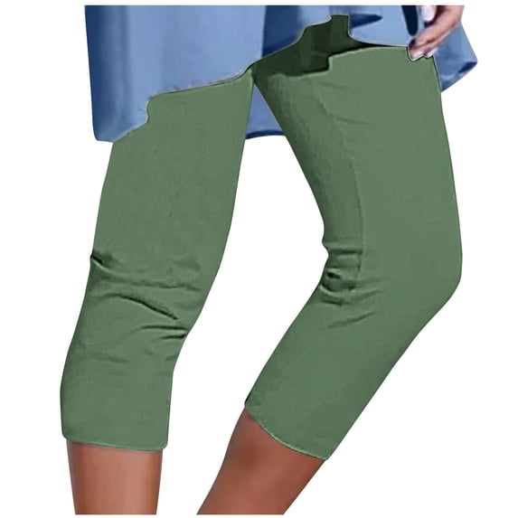 BLVB Capri Leggings for Women Summer High Waisted Yoga Capris Lightweight Beach Tights Stretch Cozy Cropped Pants