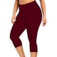 thumbnail image 1 of BLVB Capri Plus Size Leggings for Women Stretchy High Waist Workout Yoga Pants Gym Fitness Running Capri Tights, 1 of 6
