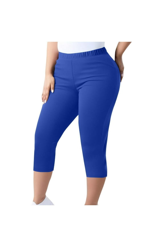 Capri Plus Size Leggings for Women Stretchy L-5XL High Waist Soft Workout Yoga Pants Capri Tights