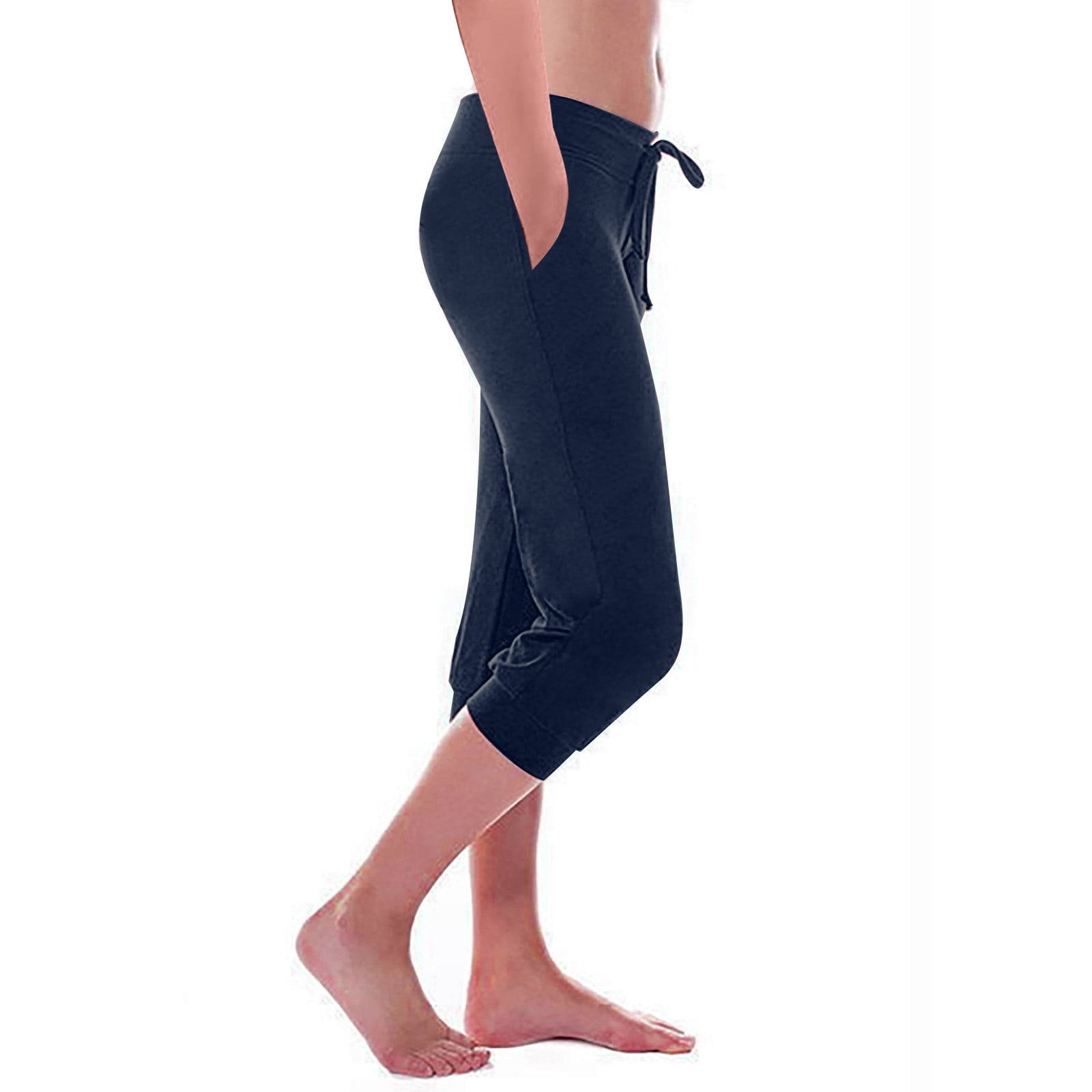 BLVB Capri Sweatpants for Women Casual Cozy Lounge Capri Pants Capri Joggers Sports Pants Cropped Joggers with Pockets Walmart Business Supplies