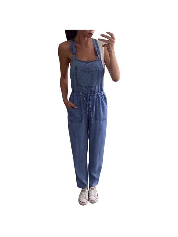Casual Adjustable Strap Elastic Waistband, Overalls (Women's L)