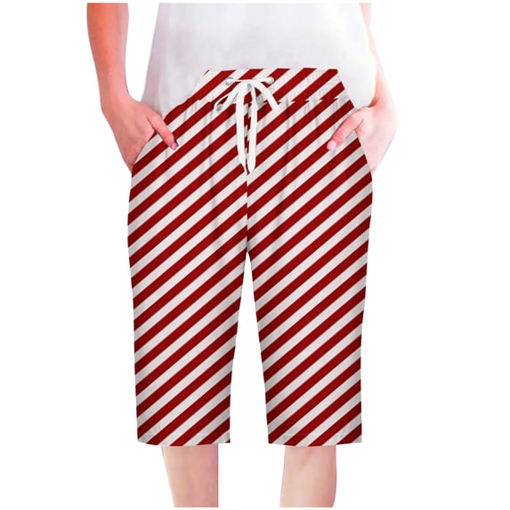 BLVB Casual Shorts for Women Knee Length Wide Leg Shorts Drawstring Elastic Waist Summer Gym Shorts with Pockets