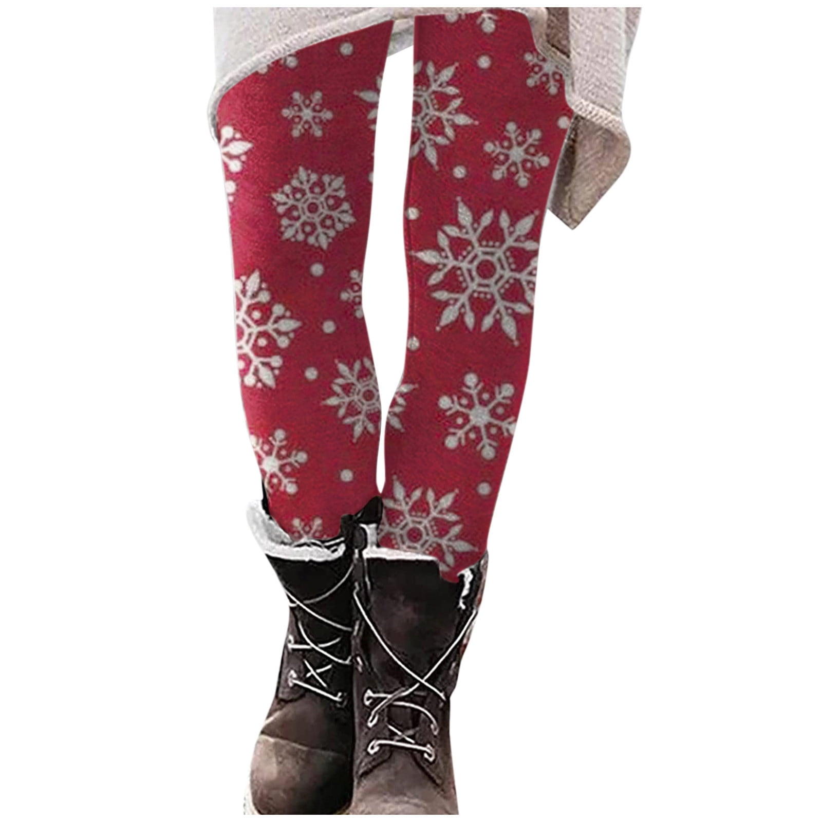 BLVB Christmas Leggings for Women Casual High Waisted Workout Gym Pants Tummy Control Printed
