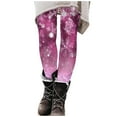 thumbnail image 1 of BLVB Christmas Leggings for Women Fall Winter Stretchy Lounge Pants Snowflake Printed Casual Comfy Trousers for Vacation, 1 of 5