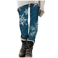thumbnail image 1 of BLVB Christmas Leggings for Women Fall Winter Stretchy Lounge Pants Snowflake Printed Casual Comfy Trousers for Vacation, 1 of 5