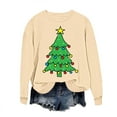 thumbnail image 1 of BLVB Christmas Sweatshirts for Women Christmas Tree Sweatshirt Long Sleeve Printed Crewneck Pullover Holiday Tops, 1 of 5