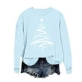 thumbnail image 1 of BLVB Christmas Sweatshirts for Women Christmas Tree Sweatshirt Long Sleeve Printed Crewneck Pullover Holiday Tops, 1 of 5