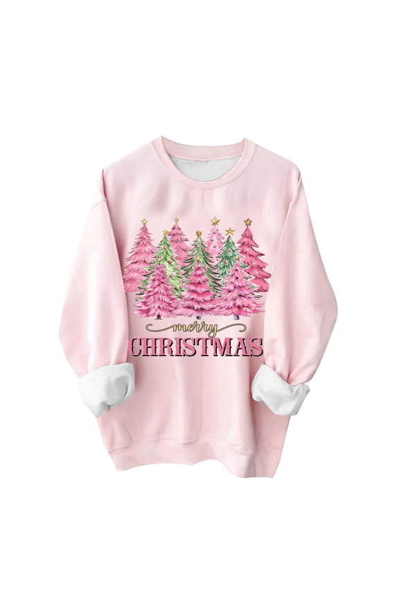 Christmas Sweatshirts for Women Ugly Christmas Sweater Crewneck Christmas Sweaters Long Sleeve Vacation Pullover