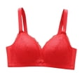 thumbnail image 1 of BLVB Comfort Wireless Lace Bralette for Women Light Padded Bra Everyday Push up Bra Comfort Sleep Bra Red, 1 of 3