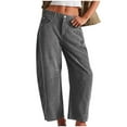 thumbnail image 1 of BLVB Corduroy Pants for Women Mid Rise Casual Straight Leg Loose Pants Fall Fashion Trousers with Pockets, 1 of 6
