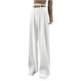 thumbnail image 1 of BLVB Corduroy Pants for Women Wide Leg High Waist Loose Comfy Trousers Casual Pull on Work Pants with Pockets, 1 of 6