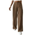 thumbnail image 1 of BLVB Cotton Linen Pants for Women High Waisted Lace up Straight Wide Leg Pants Solid Casual Loose Lounge Trousers, 1 of 7