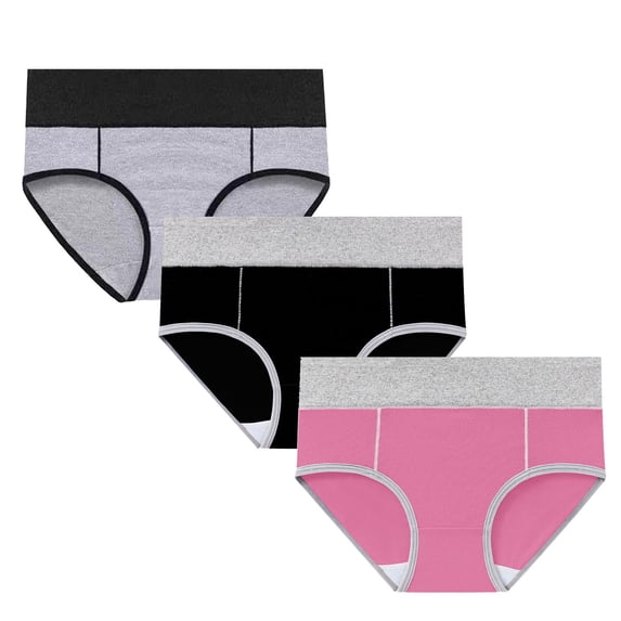 BLVB Cotton Underwear for Women High Waisted Briefs Soft Plus Size Stretch Panties No Show Underpants 3 Pack