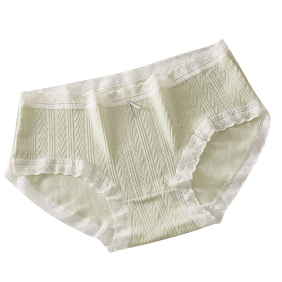 BLVB Cotton Underwear for Women Lace Trim Soft Stretchy Girls Panties High Waist No Show Briefs