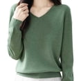 thumbnail image 1 of BLVB Cozy Sweaters for Women V Neck Long Sleeve Tops Fashion Lightweight Pullover Trendy Clothes Fall Outfits, 1 of 6