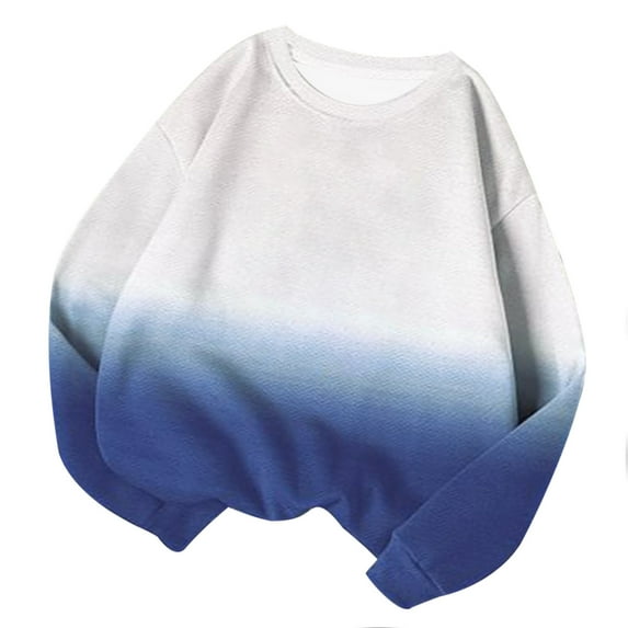 BLVB Crewneck Pullover for Women Casual Loose Long Sleeve Oversized Sweatshirts for Women Fall Fashion Clothes