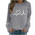 thumbnail image 1 of BLVB Crewneck Sweatshirts for Women Casual Fall Womens Clothes Long Sleeve Trendy Printed Tees Pullover for Women, 1 of 3