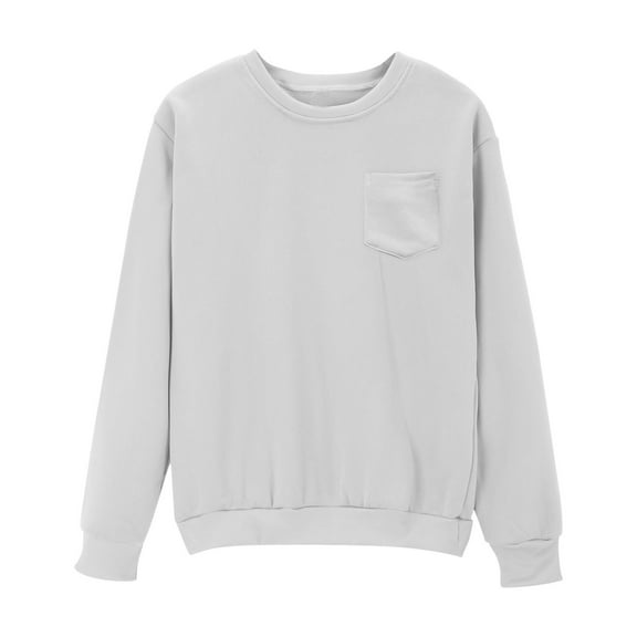 BLVB Crewneck Sweatshirts for Women Casual Long Sleeve Pullover Cute Tops Loose Lightweight Sweatshirt Fall Trendy Outfits with Pocket
