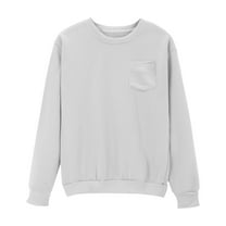 BLVB Crewneck Sweatshirts for Women Casual Long Sleeve Pullover Cute Tops Loose Lightweight Sweatshirt Fall Trendy Outfits with Pocket