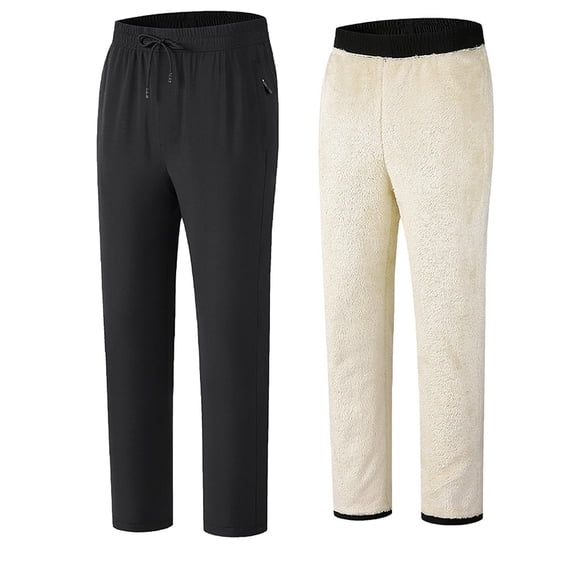 BLVB Down Pants for Women Winter Warm Sherpa Fleece Lined Pants High Waist Taper Sweatpants Quilted Snow Ski Trousers