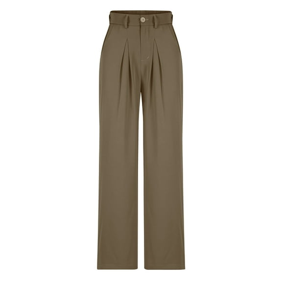 BLVB Dress Pants for Women Work High Waisted Business Office Pants Casual Loose Straight Leg Trousers