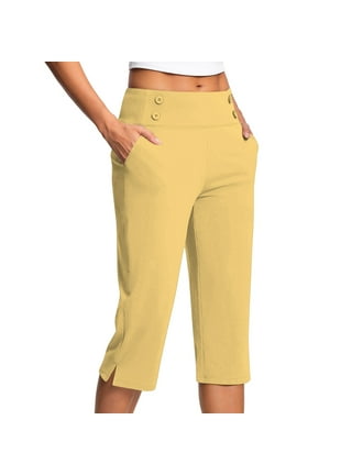 Capri Pants for Women in Womens Pants | Yellow - Walmart.com