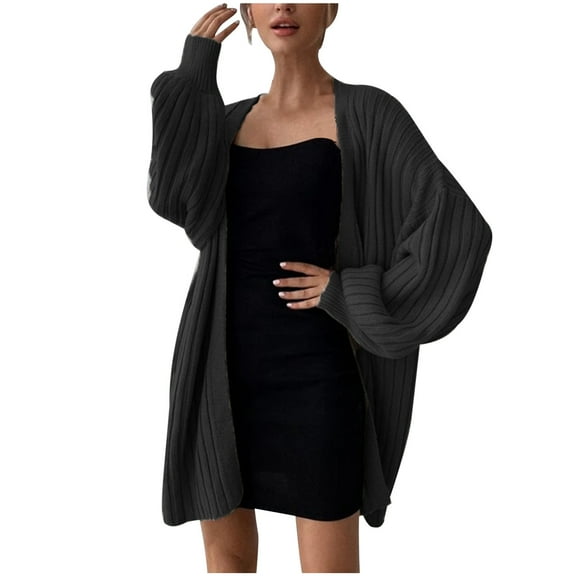BLVB Fall Cardigan Sweaters for Women Casual Oversized Slouchy Long Sleeve Open Front Outwear Coats