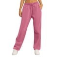 thumbnail image 1 of BLVB Fall Sweatpants for Women Straight Leg Loose Athletic Joggers Drawstring High Waist Sports Lounge Pants with Pockets, 1 of 6