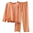thumbnail image 1 of BLVB Fall Winter Pajamas for Women 2 Piece Outfits Plush Cozy Crewneck Long Sleeve Tops and Pants Sets Sleepwear, 1 of 5