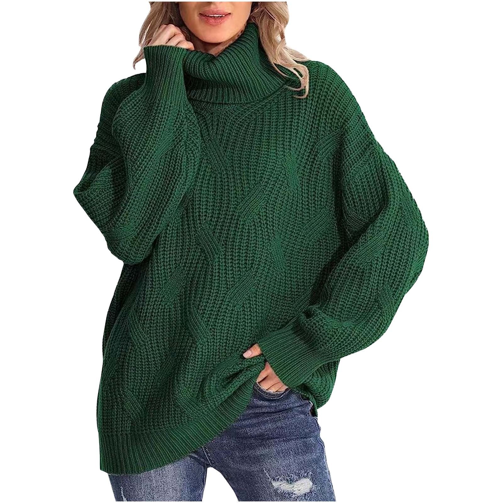 BLVB Fall Winter Turtleneck Sweater Tops for Women Long Sleeve