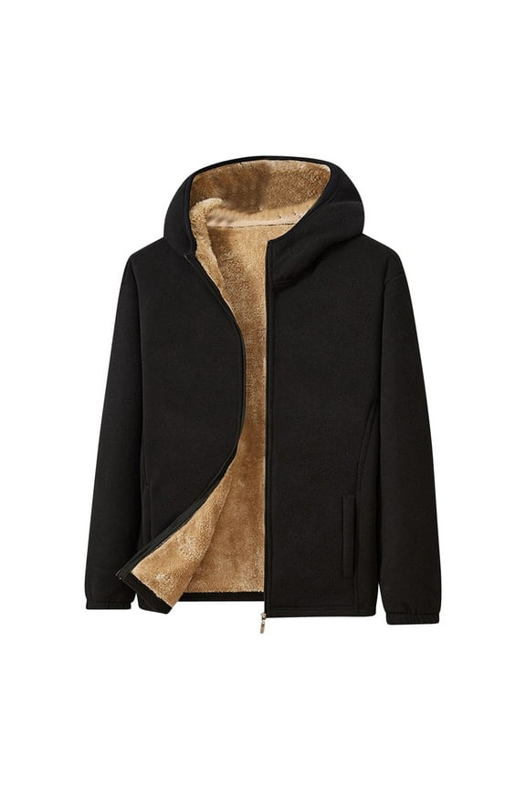 Fleece Jackets For Women and Men Winter Warm Fuzzy Plush Thick Soft Hooded Coats Outerwear with Pockets