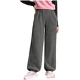 thumbnail image 1 of BLVB Girl's Fuzzy Pajama Pants Elastic Waist Fleece Plush Loungewear Baggy Joggers Pj Pants for Teens with Pockets, 1 of 7