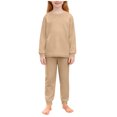 thumbnail image 1 of BLVB Girls 2 Piece Outfits Casual Clothing Sets Long Sleeve Pullover Tops and Jogger Pants Kids Tracksuit Set 5-16 Years, 1 of 7