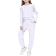 thumbnail image 1 of BLVB Girls 2 Piece Outfits Fashion Tracksuits Ruffle Long Sleeve Pullover Tops and Sweatpants Jogger Fall Clothing Set with Pockets, 1 of 6