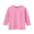 thumbnail image 1 of BLVB Girls 3/4 Sleeve Shirts Casual Crewneck Blouses for Girls Solid Color Loose Tunic Tops Fall Ribbed Knit Tops Kids, 1 of 6