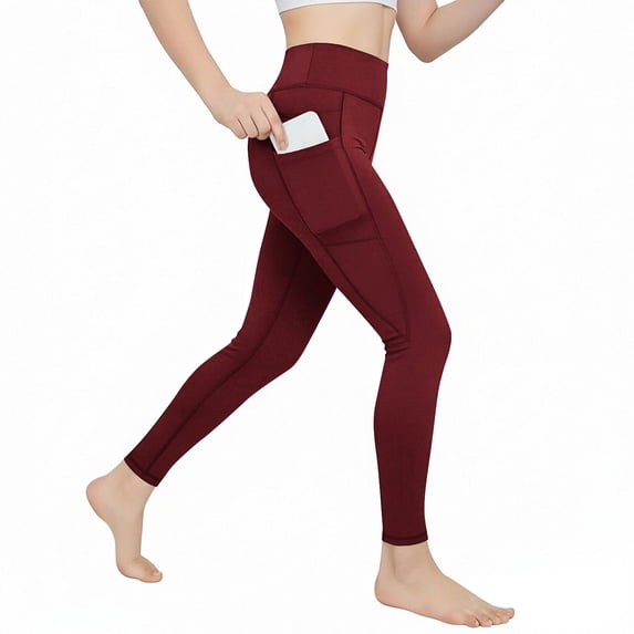 BLVB Girls' Athletic Leggings Kids Teen Dance Running Yoga Pants Stretchy Workout Active Tights with Pockets