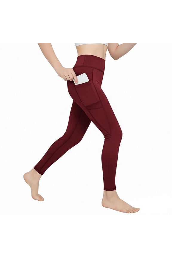 Girls' Athletic Leggings Kids Teen Dance Running Yoga Pants Stretchy Workout Active Tights with Pockets