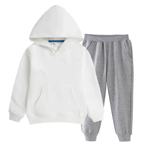BLVB Girls Boys 2 Piece Tracksuit Sweatsuits Sets Hooded Sweatshirt and Jogger Sweatpants Clothing Sets for Toddler Kids 2-15 Years
