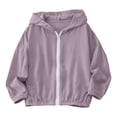 thumbnail image 1 of BLVB Girls Boys Lightweight Sun Protection Jacket Zip up Hoodie Kids Active Sportswear Outerwear(Purple,7-8 Years), 1 of 9