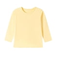 thumbnail image 1 of BLVB Girls Boys Long Sleeve Tees Soft T-Shirts Toddler Kids Basic Crewneck Undershirt Base Layer Top(Yellow,3-4 Years), 1 of 6