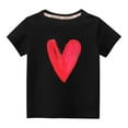thumbnail image 1 of BLVB Girls Boys Valentines Day Shirt Heart Graphic Tee Shirt Toddler Kids Short Sleeve Crewneck Tops T Shirts, 1 of 6